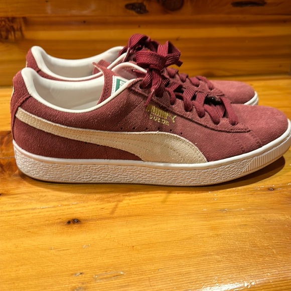 Puma Burgundy Suede Sneakers - Picture 2 of 6